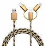USB polnilni kabel 3v1 - Apple Lighting (8-pin), USB micro (tip B), USB-C